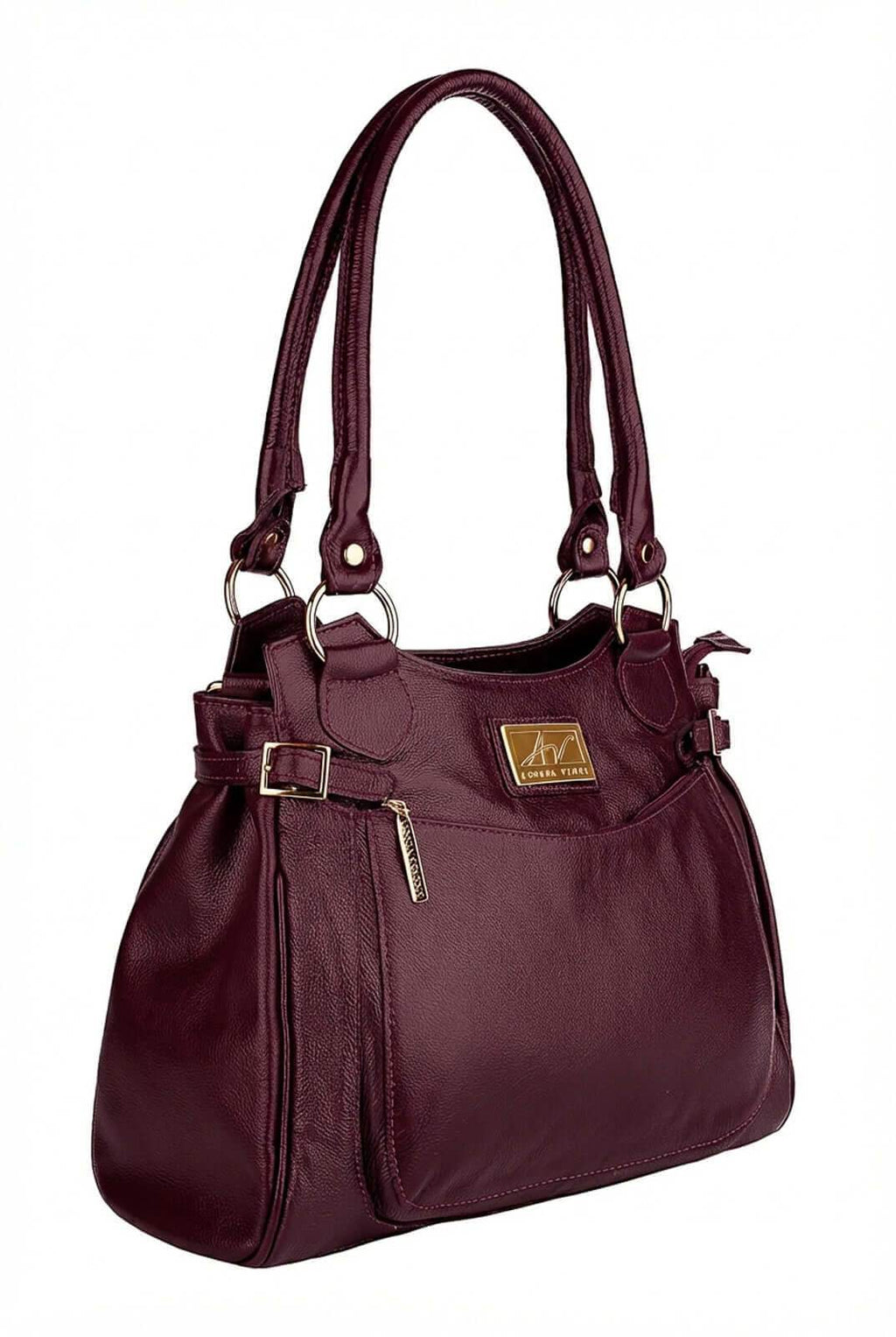 Bolsa grande de couro liso Lúcia - Enluaze