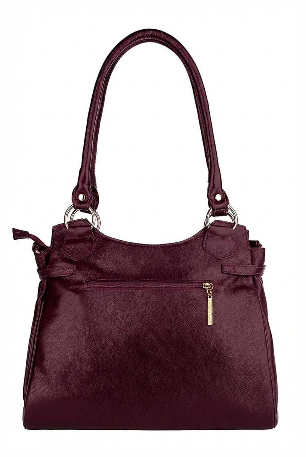 Bolsa grande de couro liso Lúcia - Enluaze