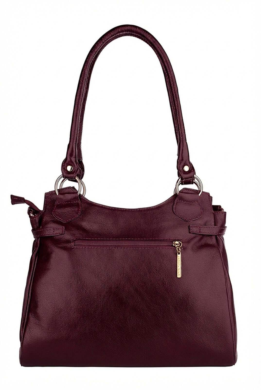 Bolsa grande de couro liso Lúcia - Enluaze