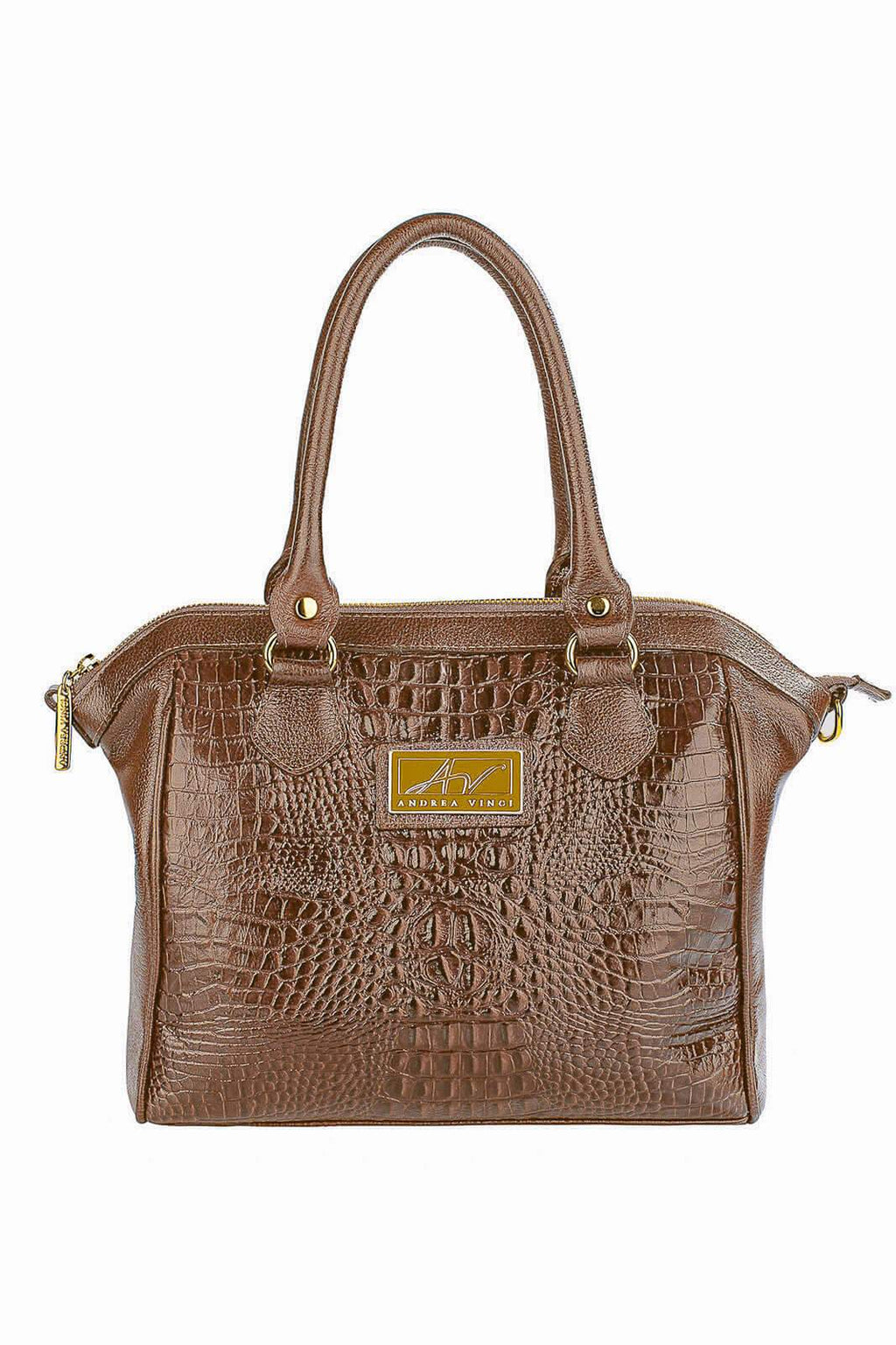 Bolsa estruturada de couro croco Leila - Enluaze