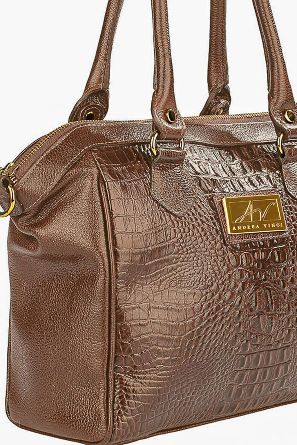 Bolsa estruturada de couro croco Leila - Enluaze