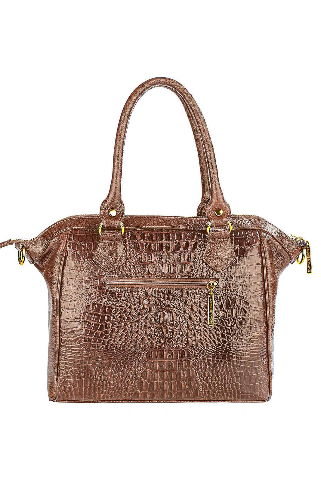 Bolsa estruturada de couro croco Leila - Enluaze