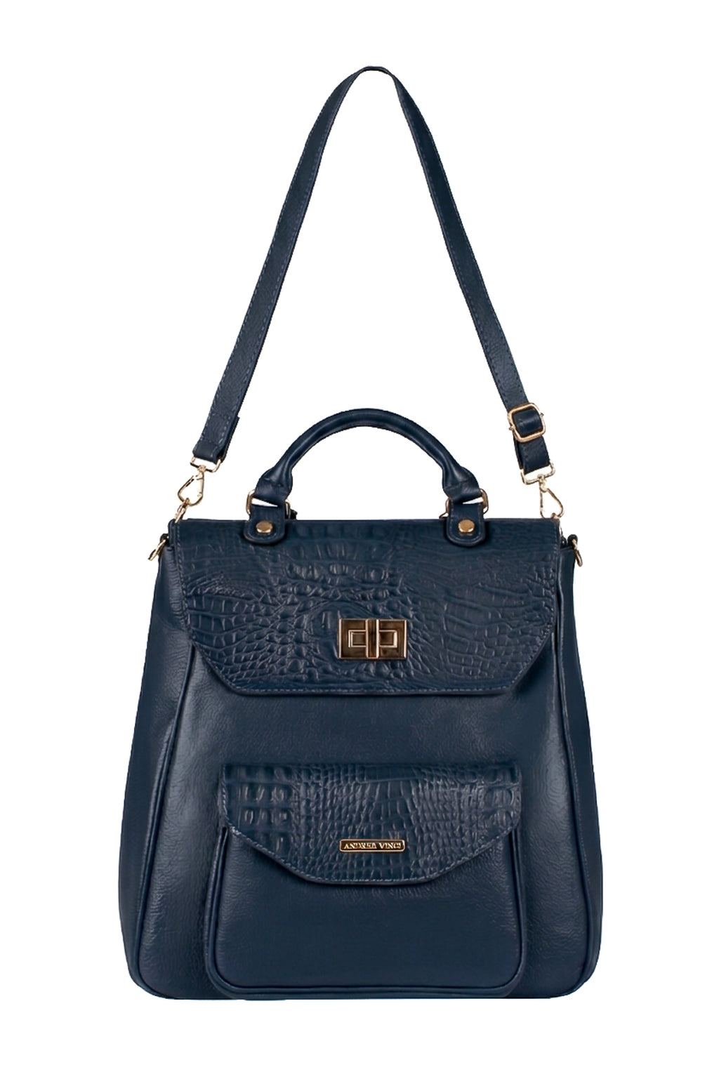 Mochila 2 em 1 de couro croco Joanna