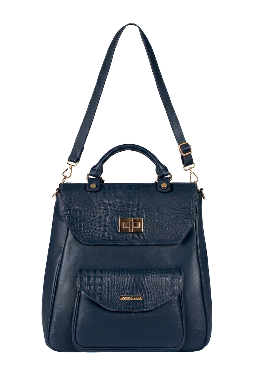 Mochila 2 em 1 de couro croco Joanna