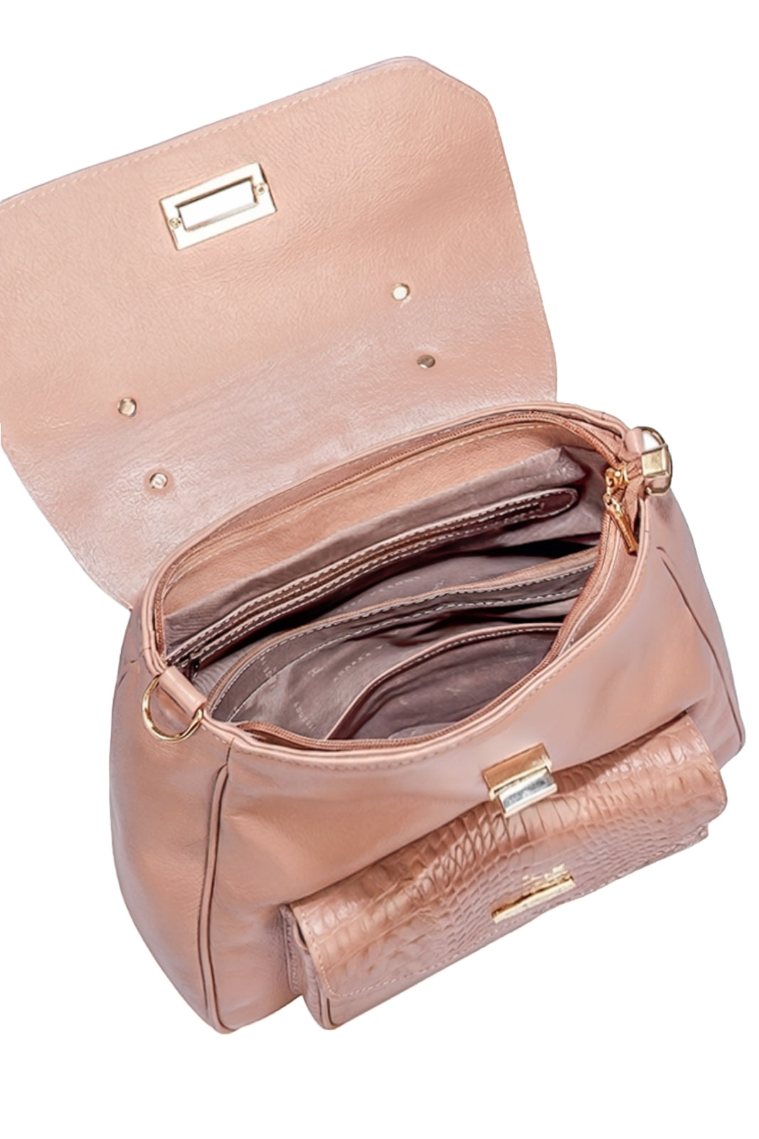 Mochila 2 em 1 de couro croco Joanna