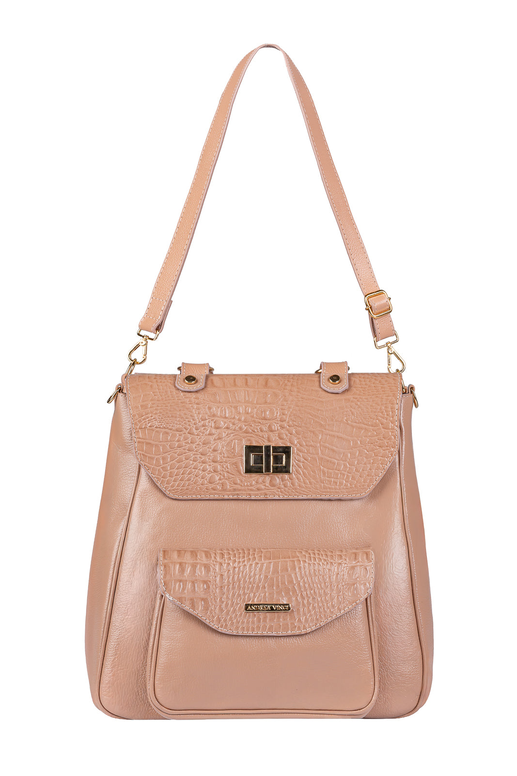 Mochila 2 em 1 de couro croco Joanna