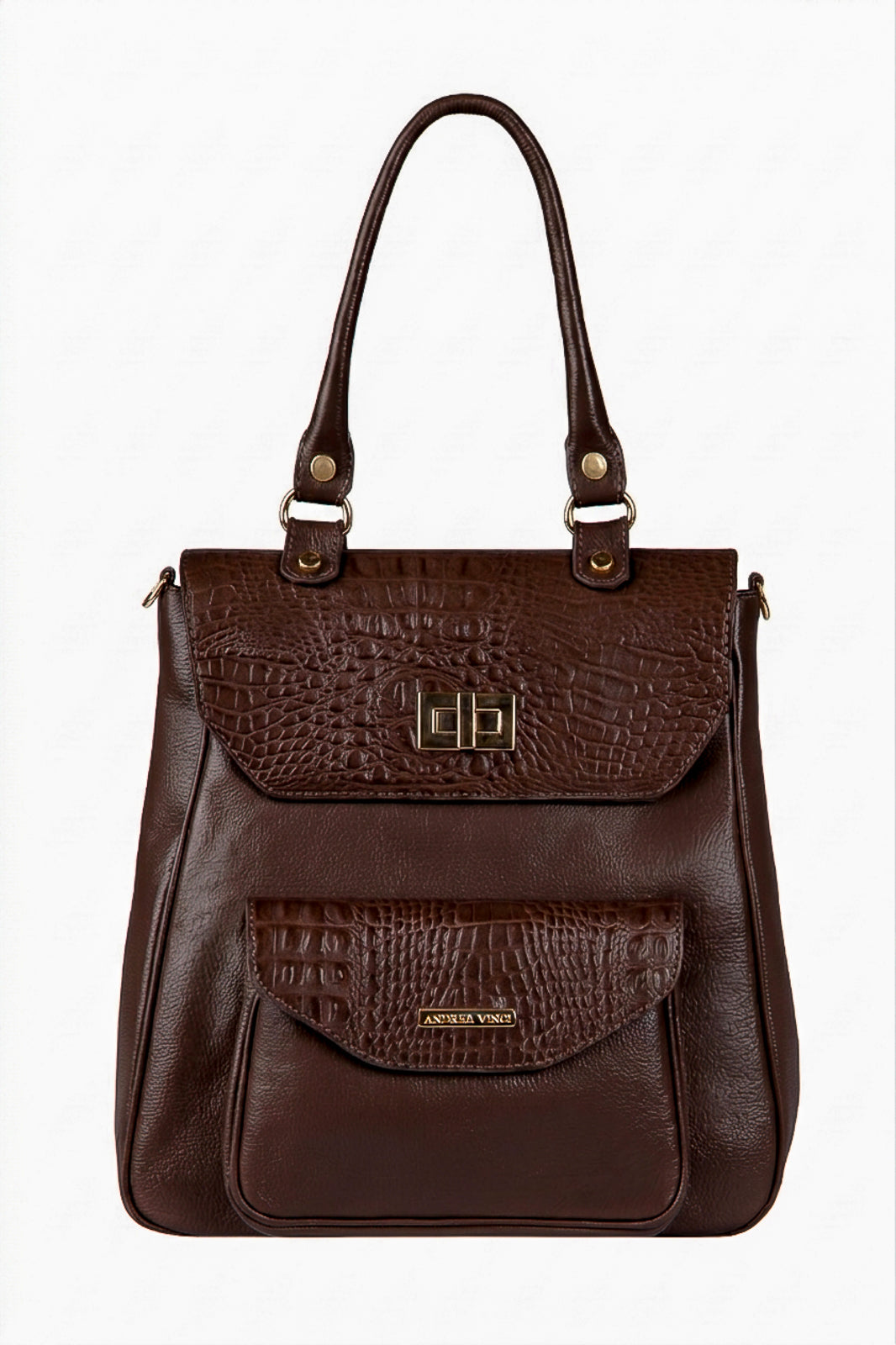 Mochila 2 em 1 de couro croco Joanna