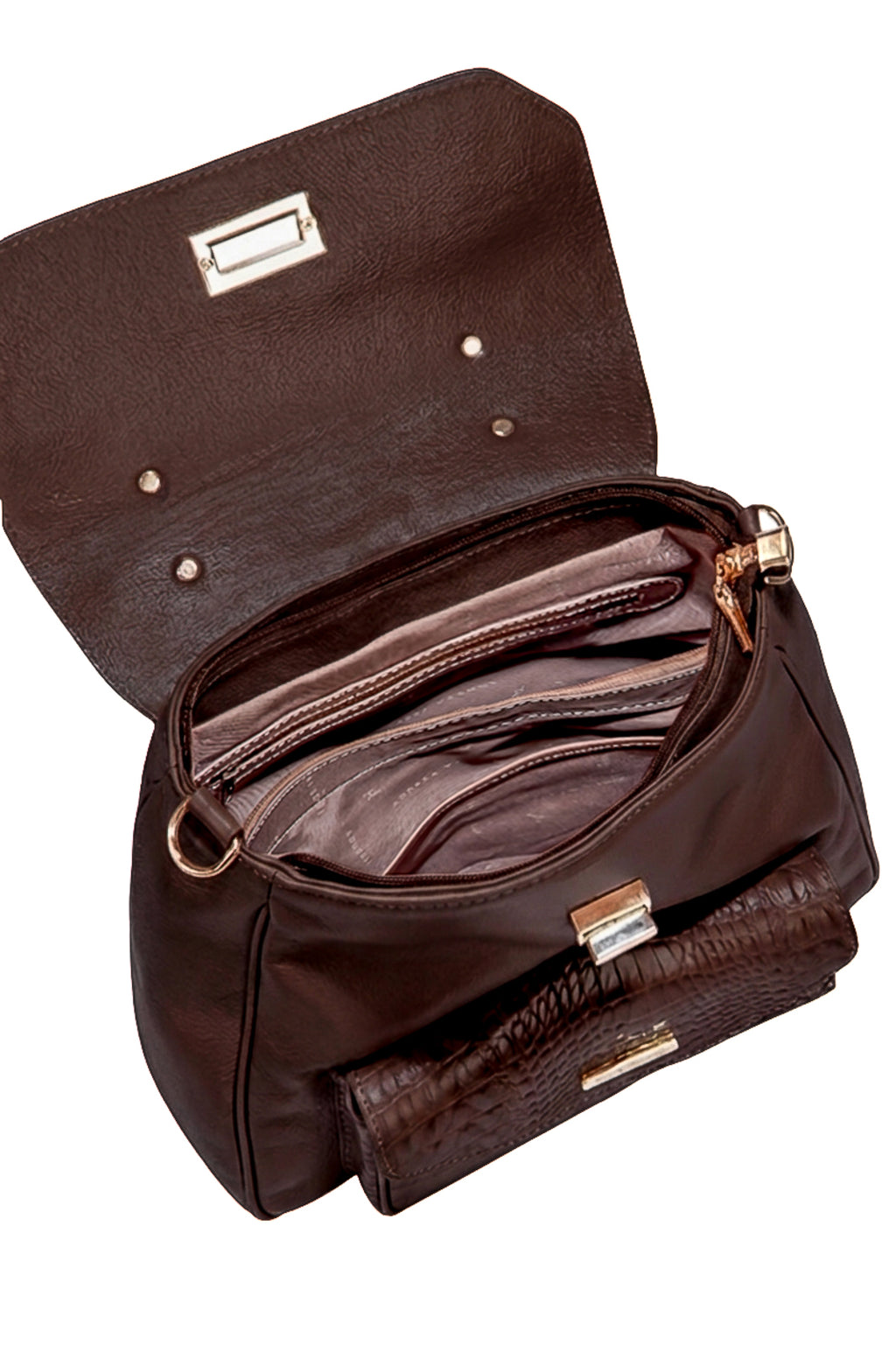 Mochila 2 em 1 de couro croco Joanna