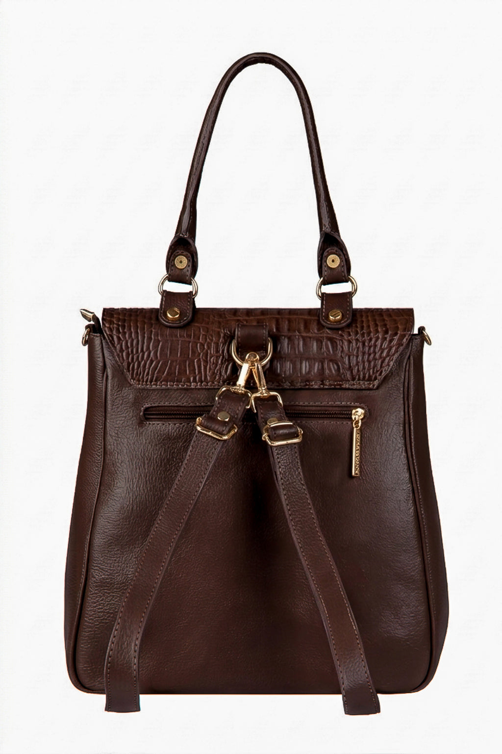 Mochila 2 em 1 de couro croco Joanna
