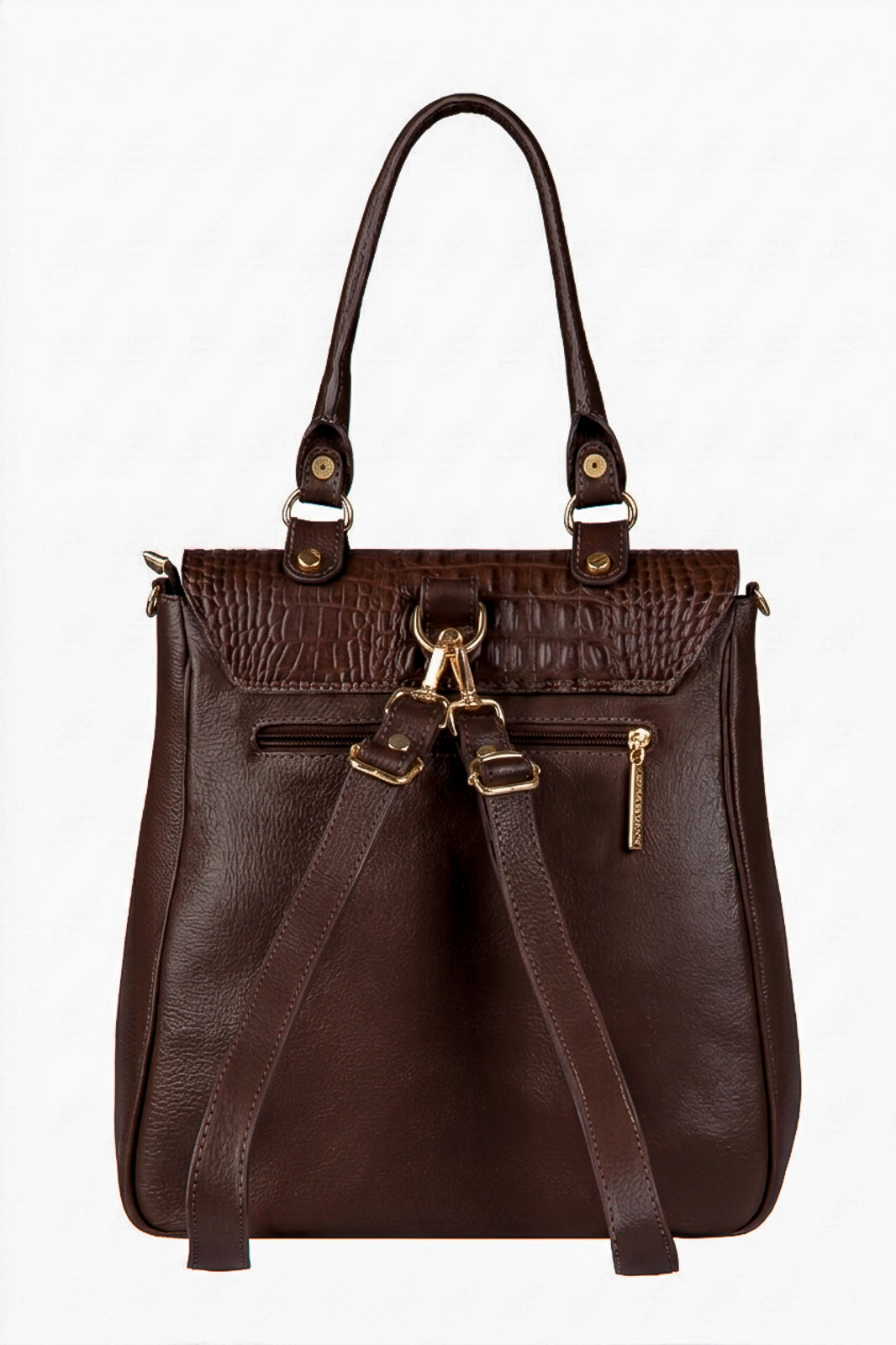 Mochila 2 em 1 de couro croco Joanna
