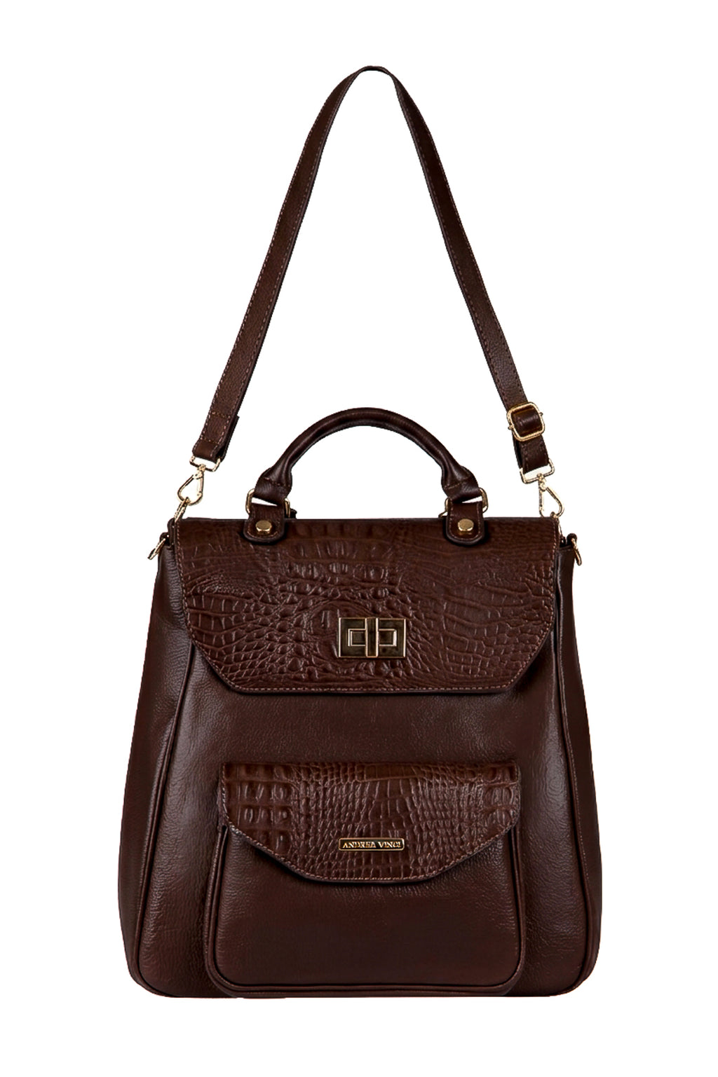 Mochila 2 em 1 de couro croco Joanna