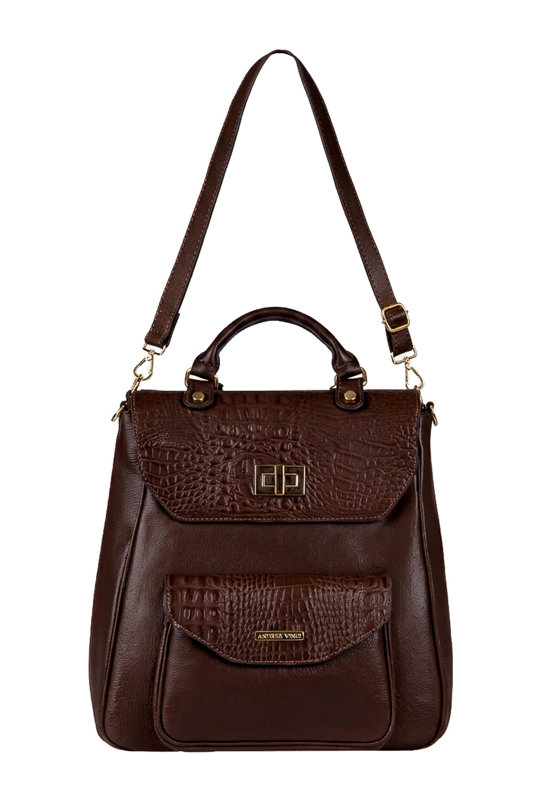 Mochila 2 em 1 de couro croco Joanna