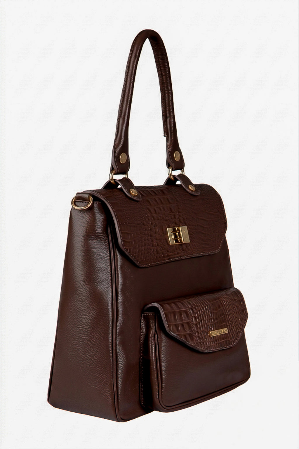 Mochila 2 em 1 de couro croco Joanna