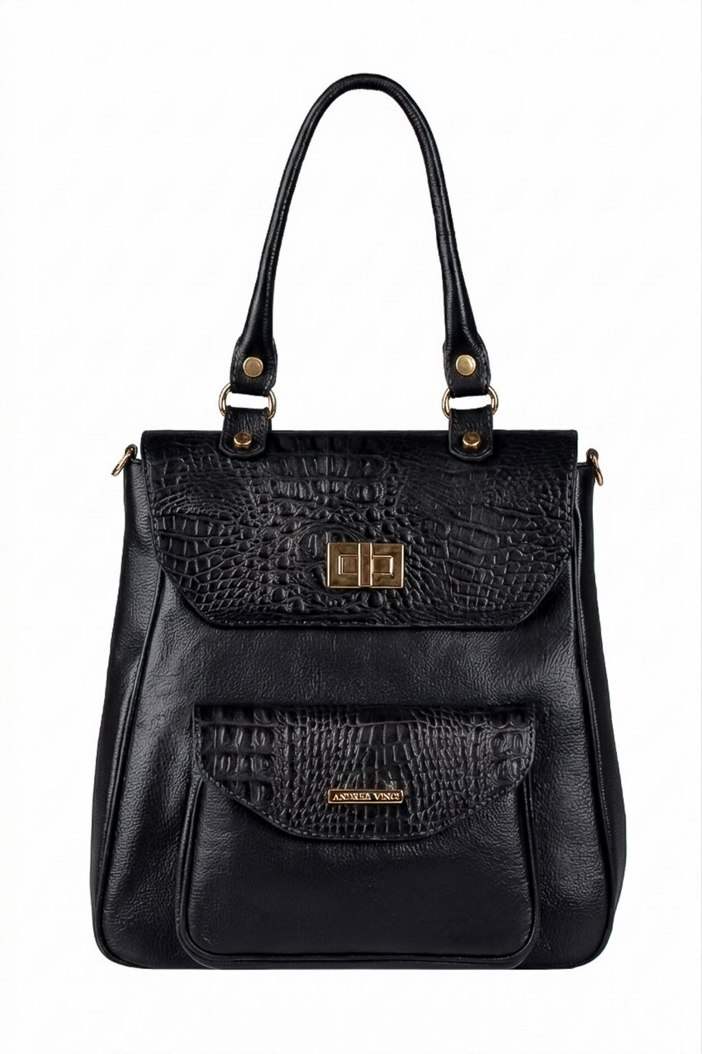 Mochila 2 em 1 de couro croco Joanna