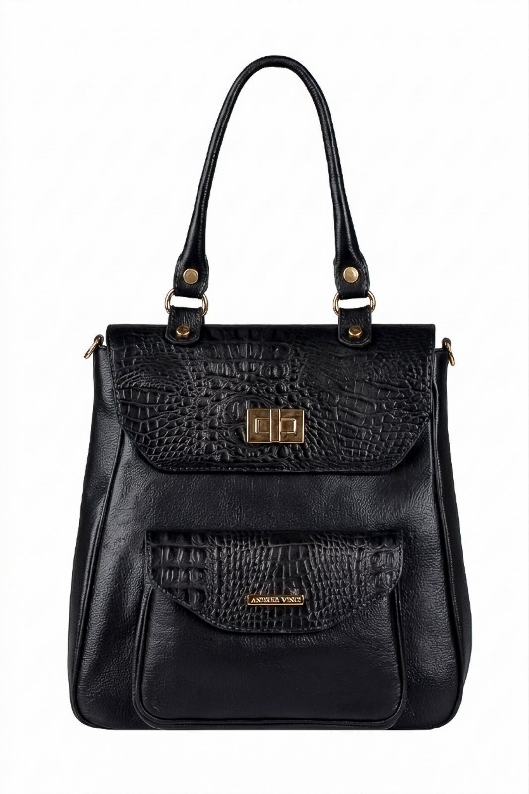 Mochila 2 em 1 de couro croco Joanna