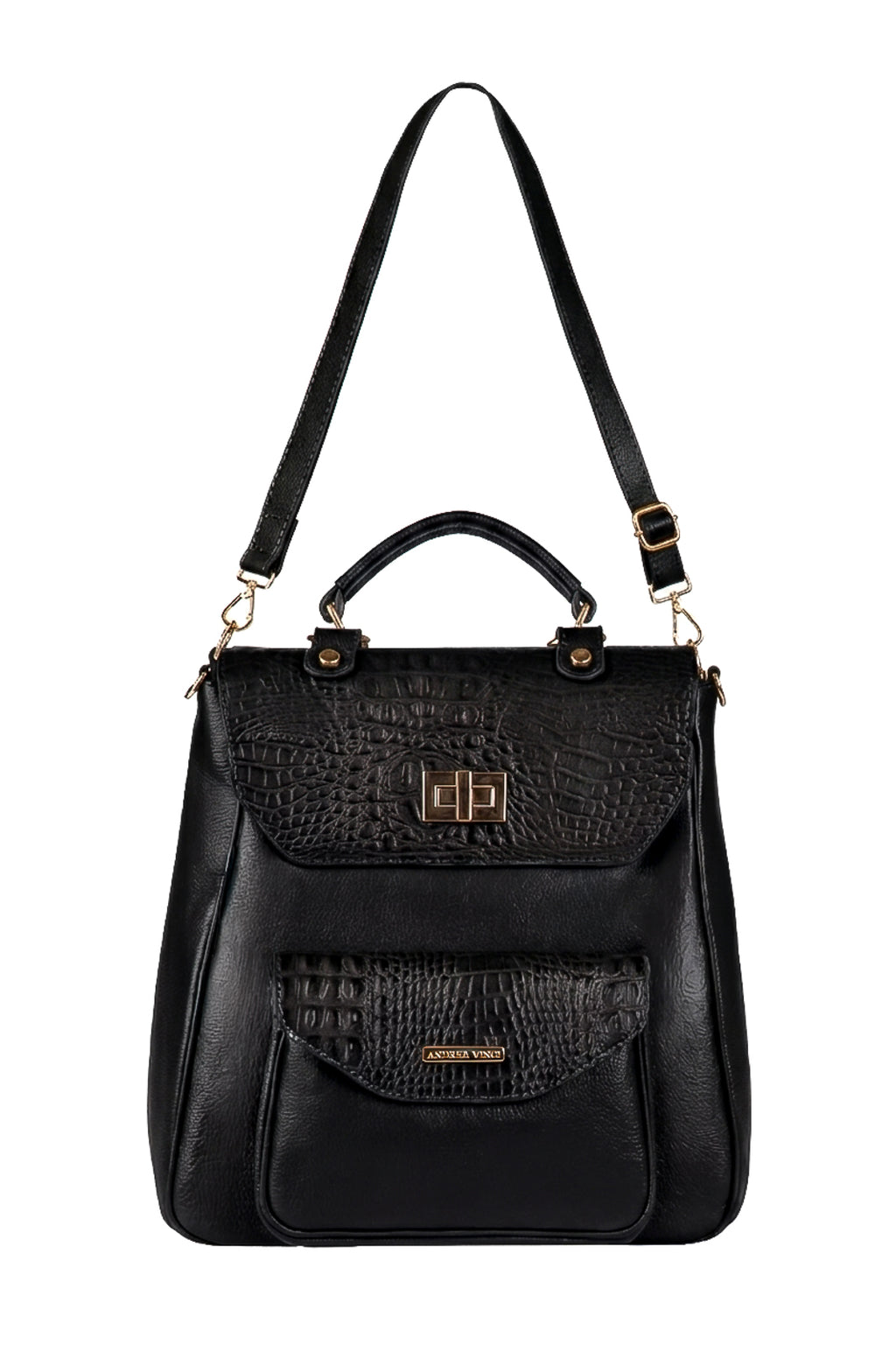 Mochila 2 em 1 de couro croco Joanna