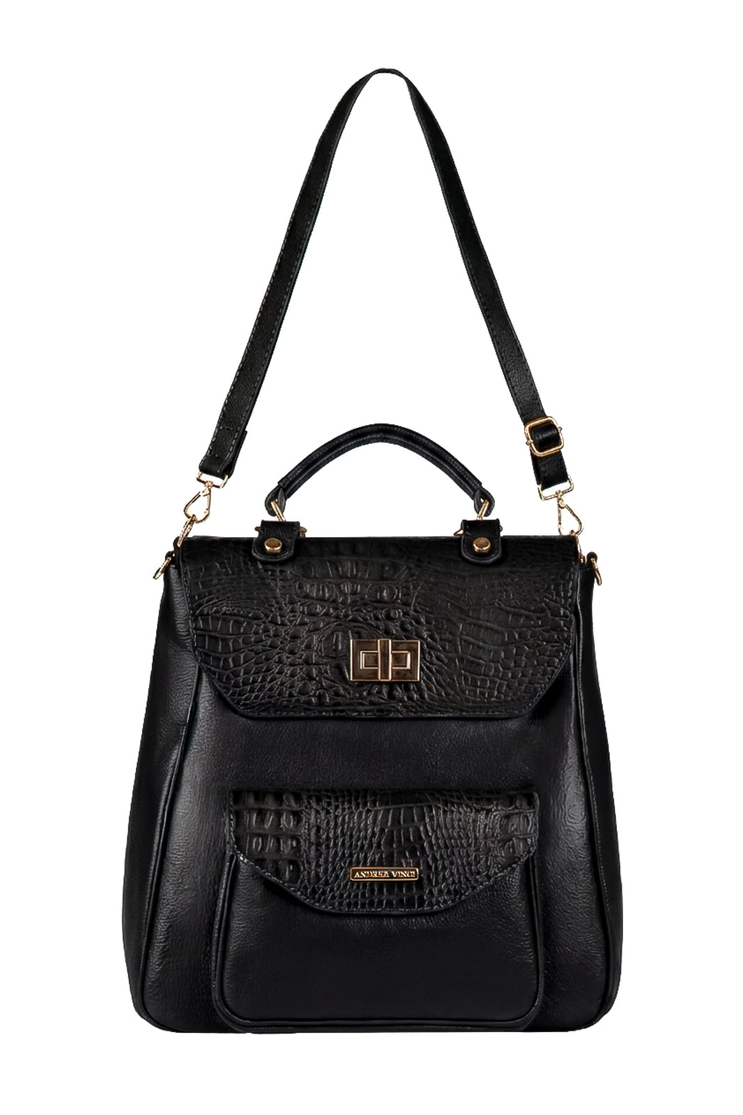 Mochila 2 em 1 de couro croco Joanna