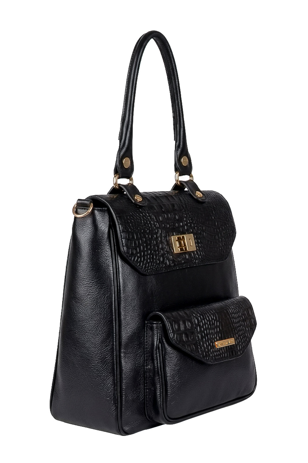 Mochila 2 em 1 de couro croco Joanna