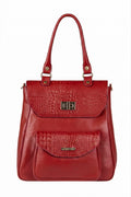 Mochila 2 em 1 de couro croco Joanna
