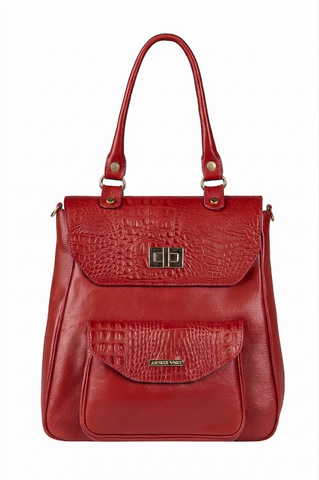 Mochila 2 em 1 de couro croco Joanna