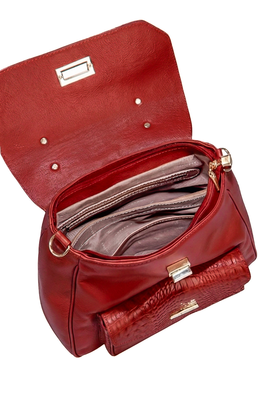 Mochila 2 em 1 de couro croco Joanna