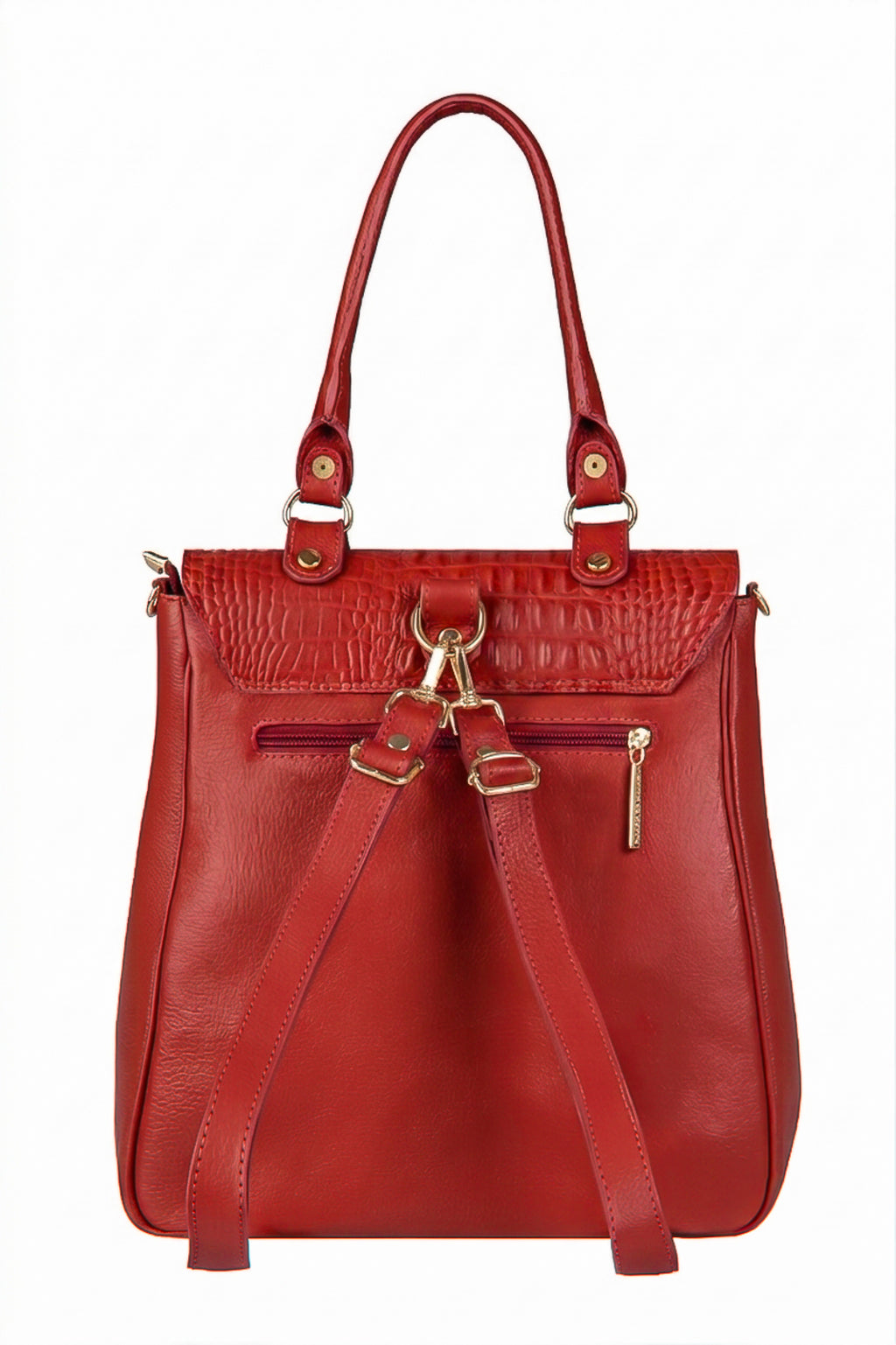 Mochila 2 em 1 de couro croco Joanna