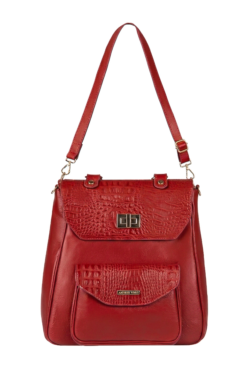Mochila 2 em 1 de couro croco Joanna
