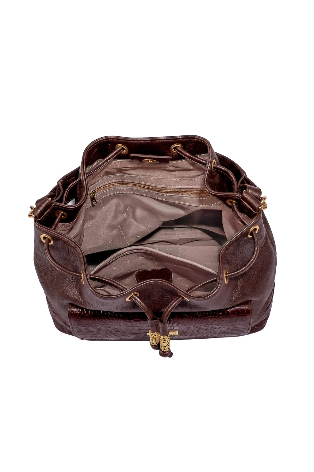 Bolsa saco em couro liso Natasha