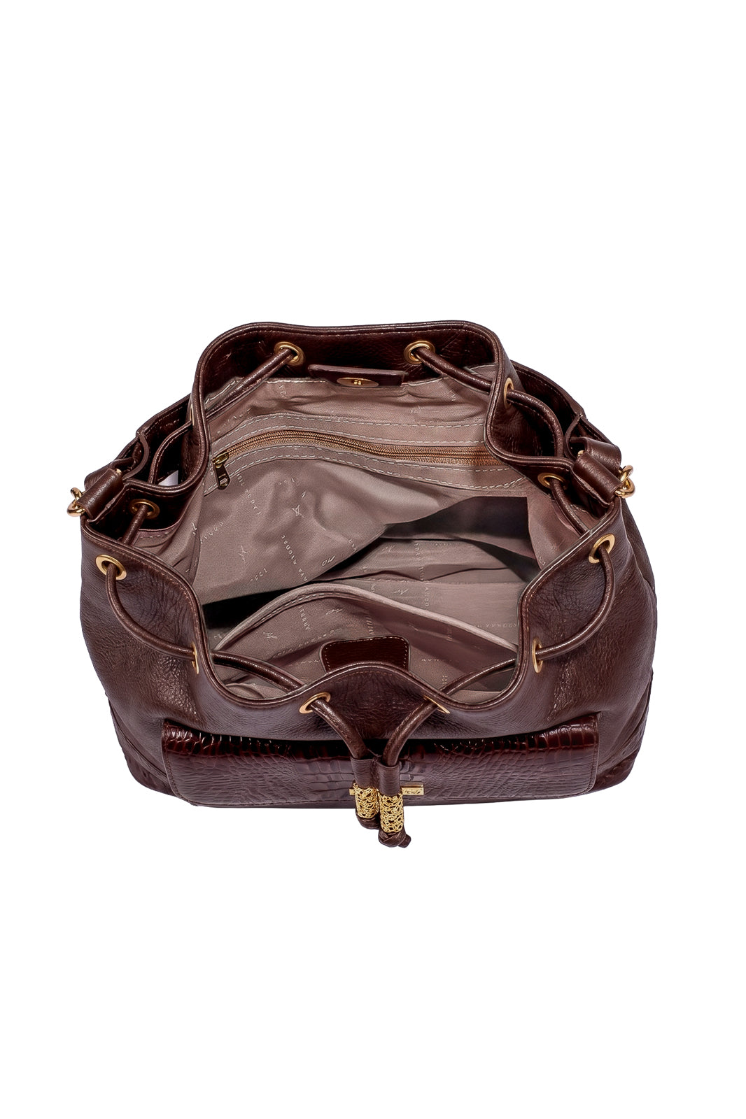 Bolsa saco em couro liso Natasha