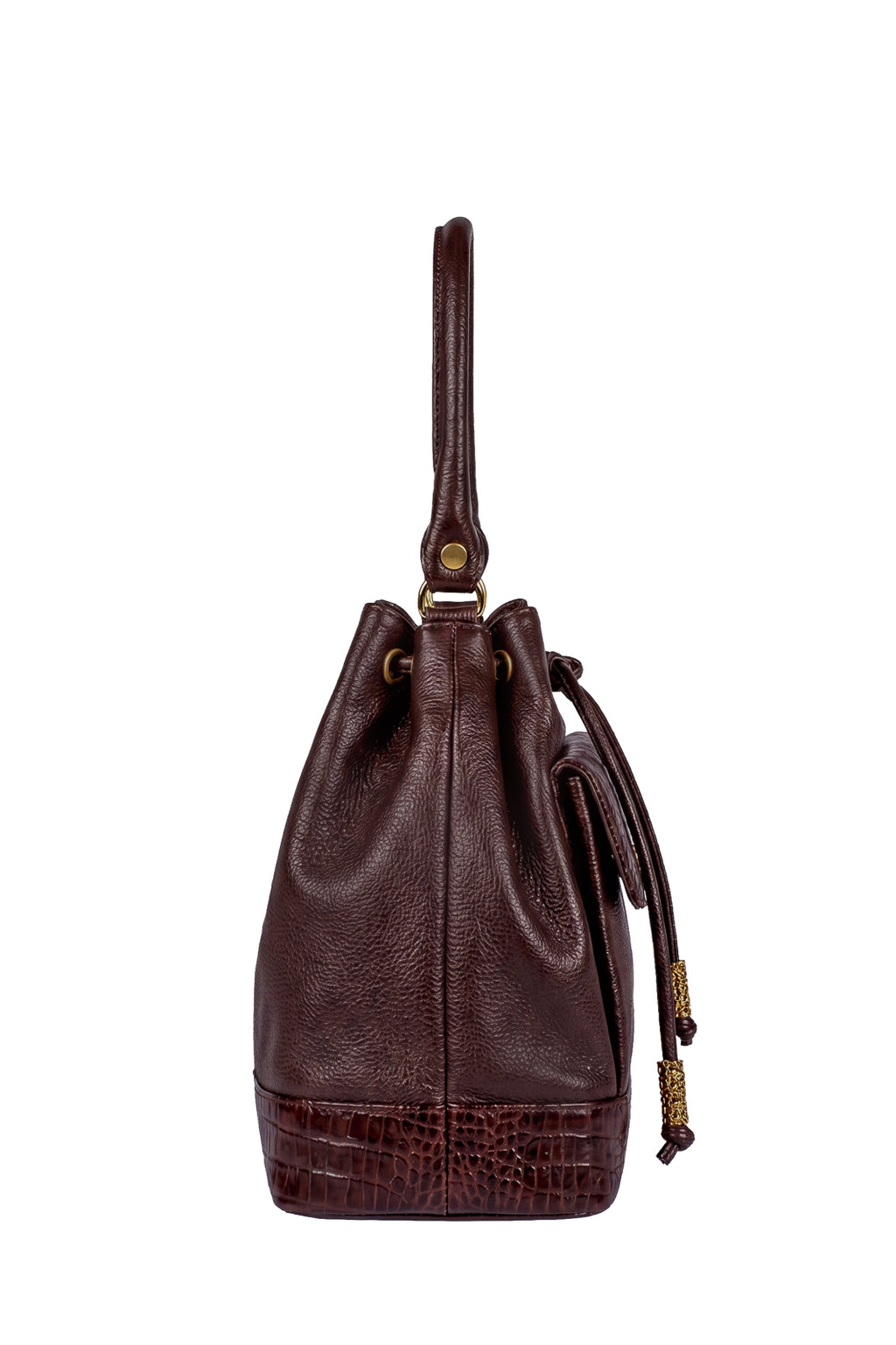 Bolsa saco em couro liso Natasha