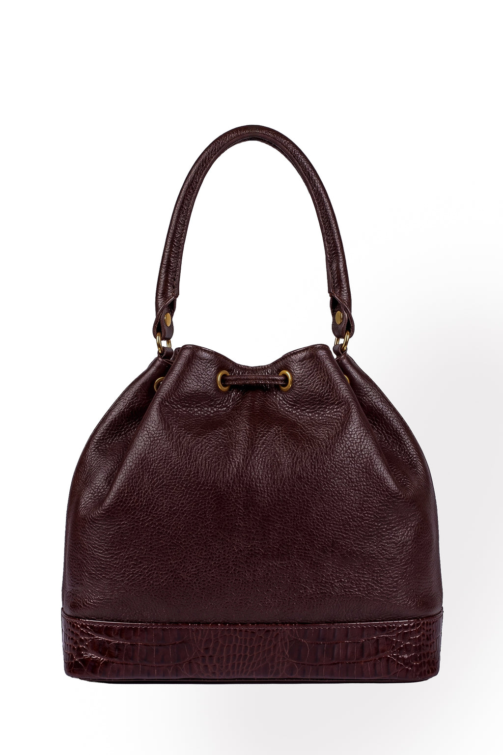 Bolsa saco em couro liso Natasha