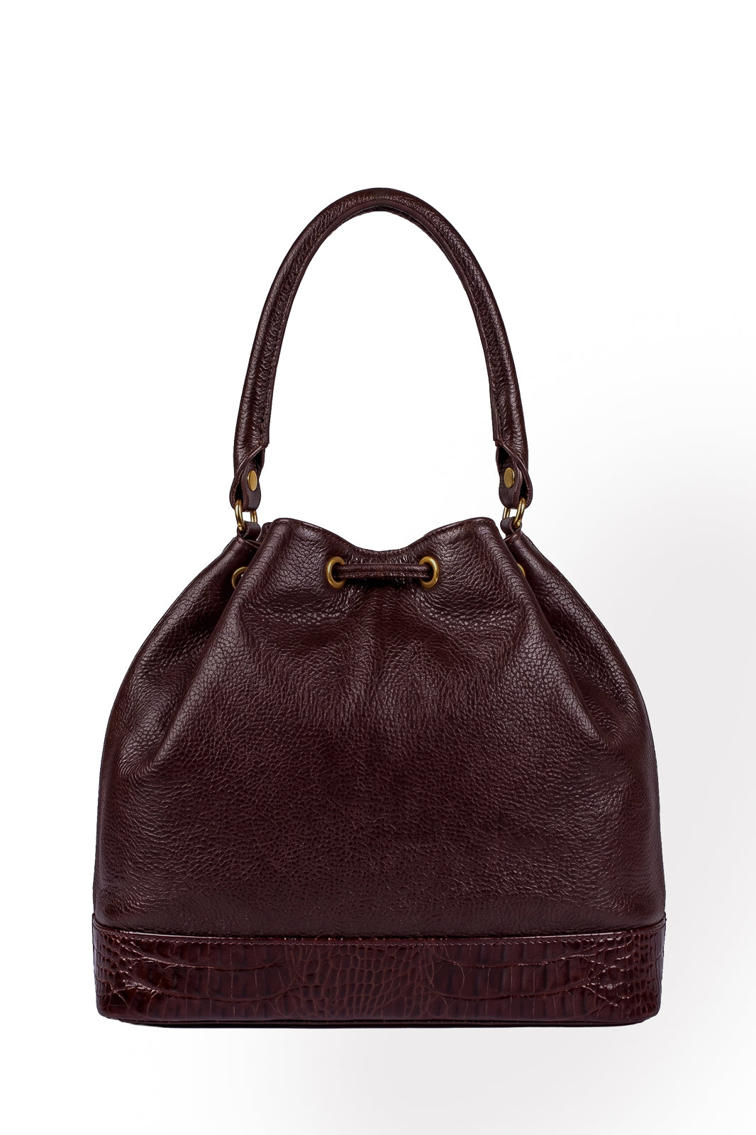 Bolsa saco em couro liso Natasha