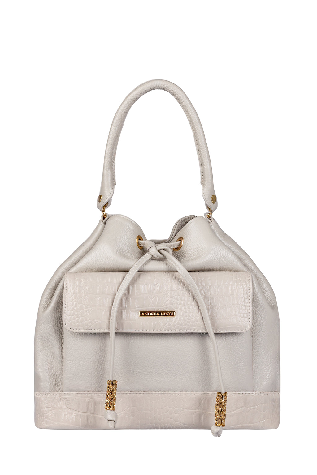 Bolsa saco em couro liso Natasha