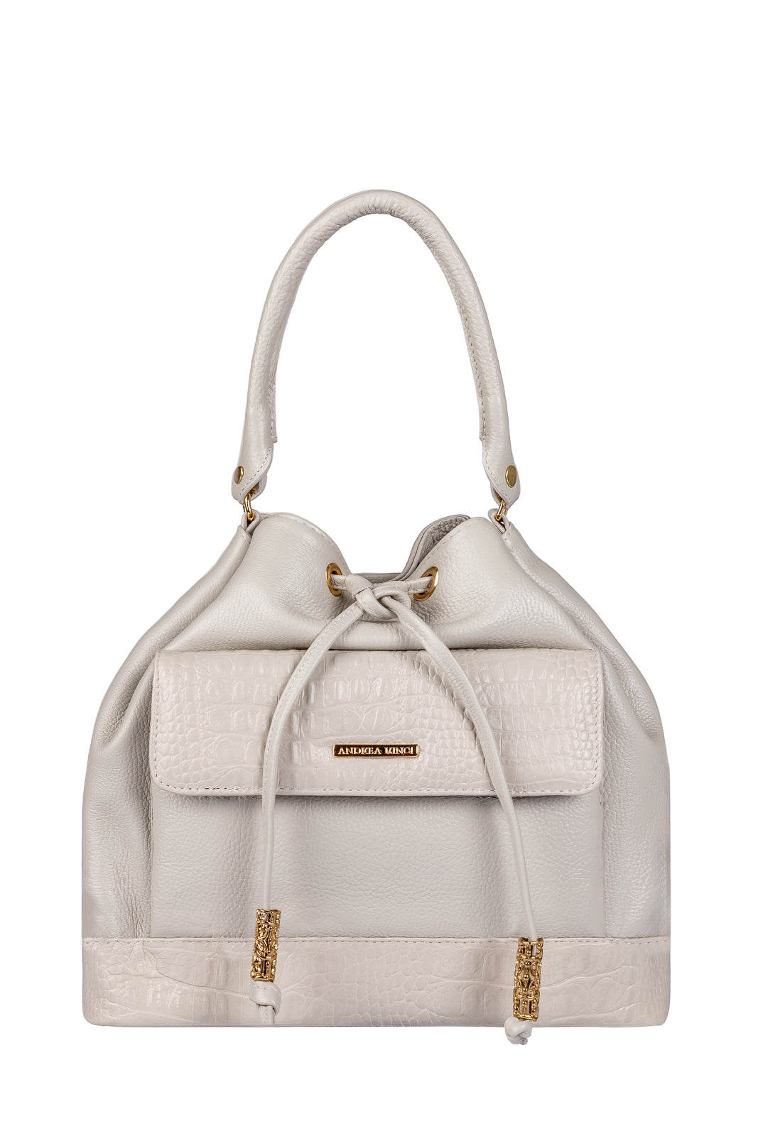 Bolsa saco em couro liso Natasha
