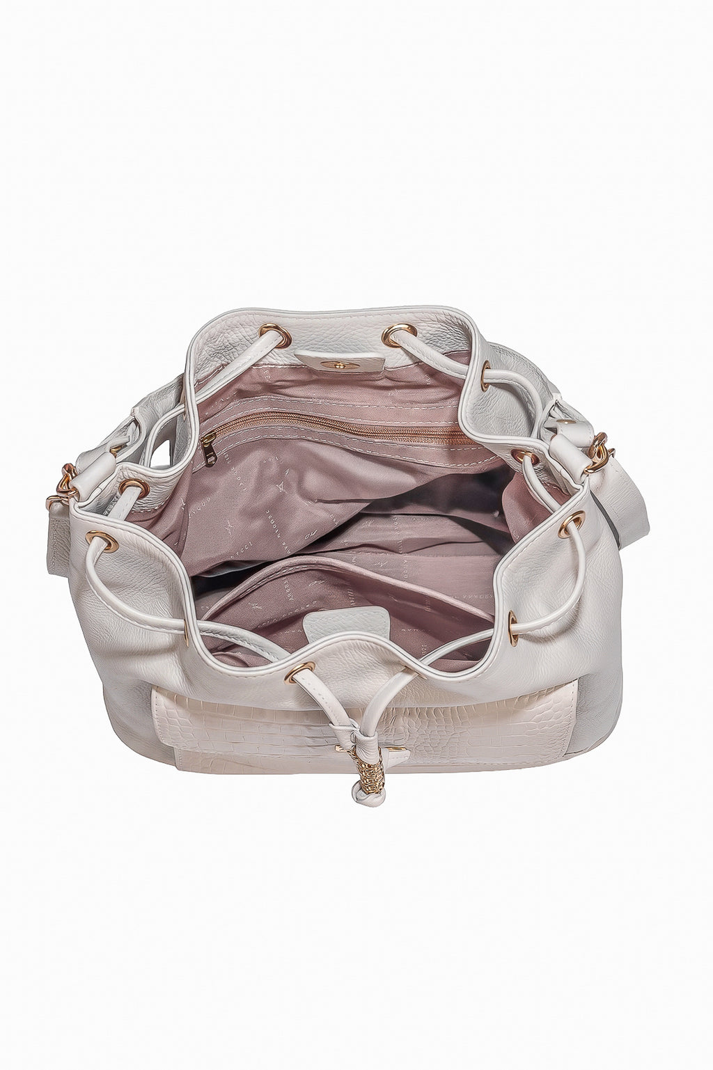 Bolsa saco em couro liso Natasha