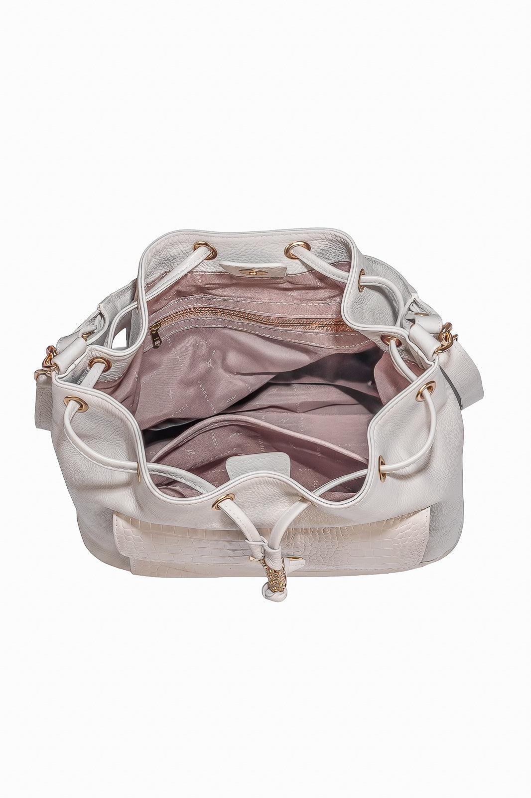 Bolsa saco em couro liso Natasha