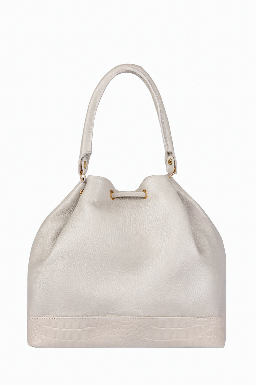 Bolsa saco em couro liso Natasha