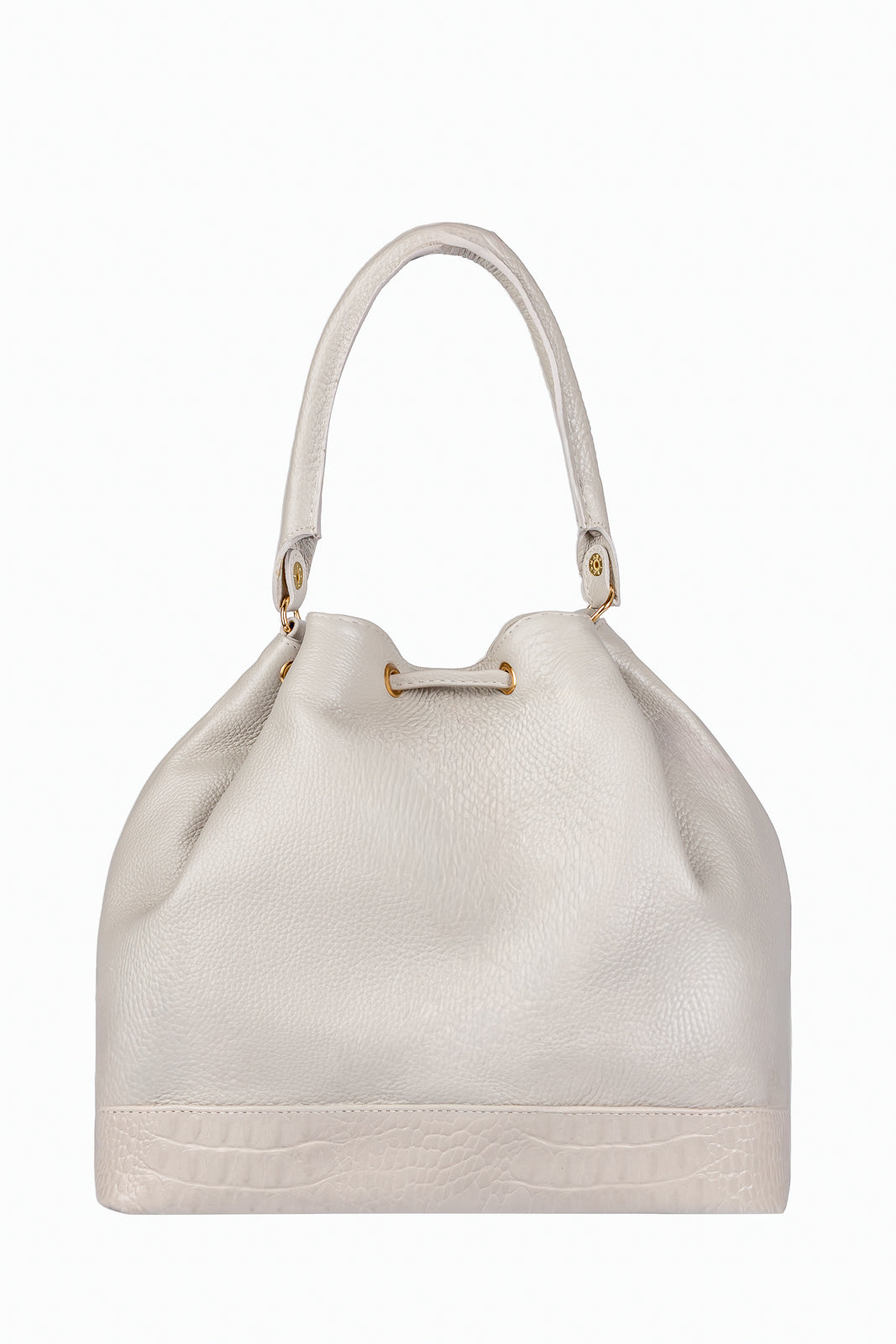 Bolsa saco em couro liso Natasha