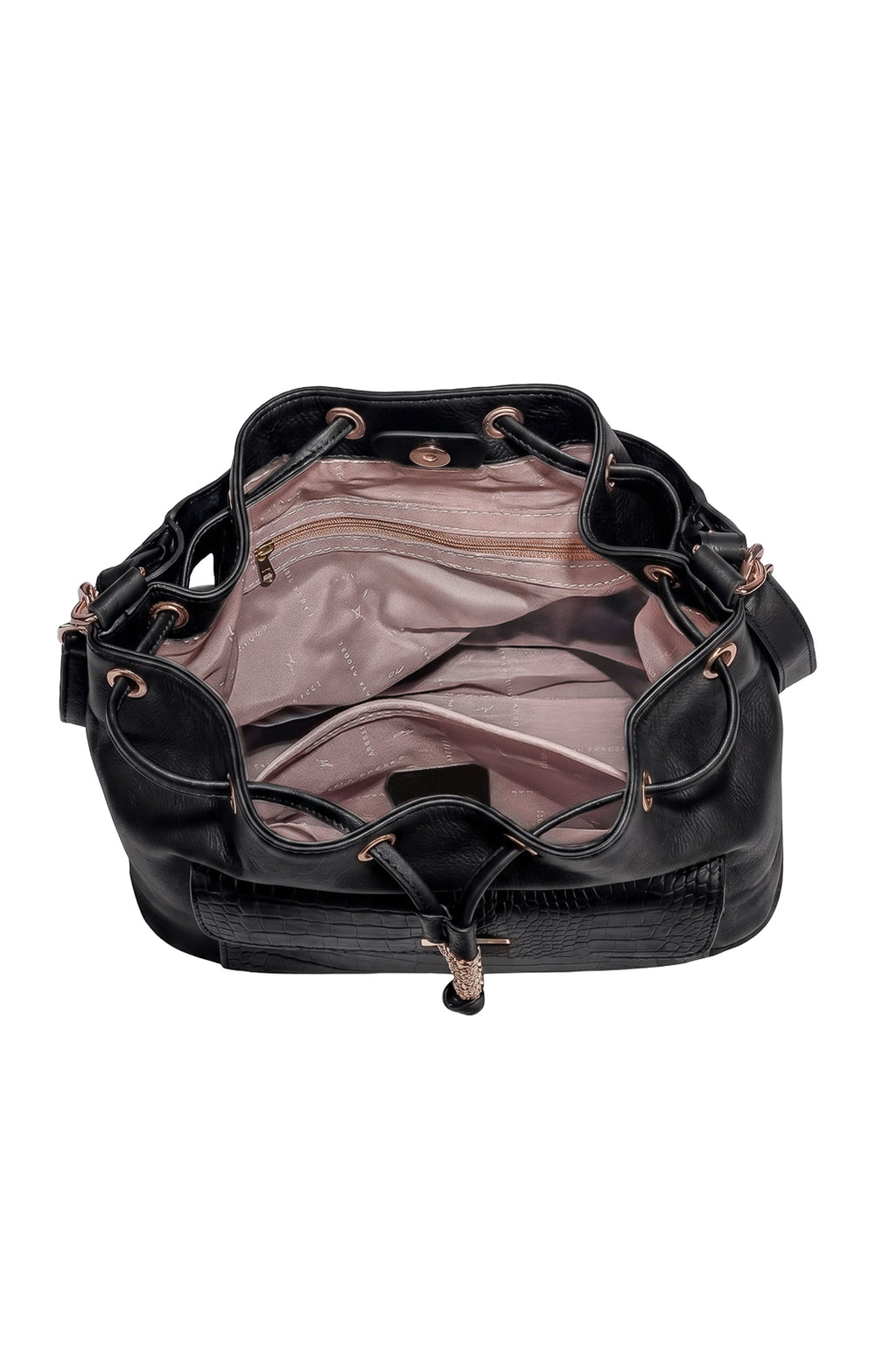 Bolsa saco em couro liso Natasha