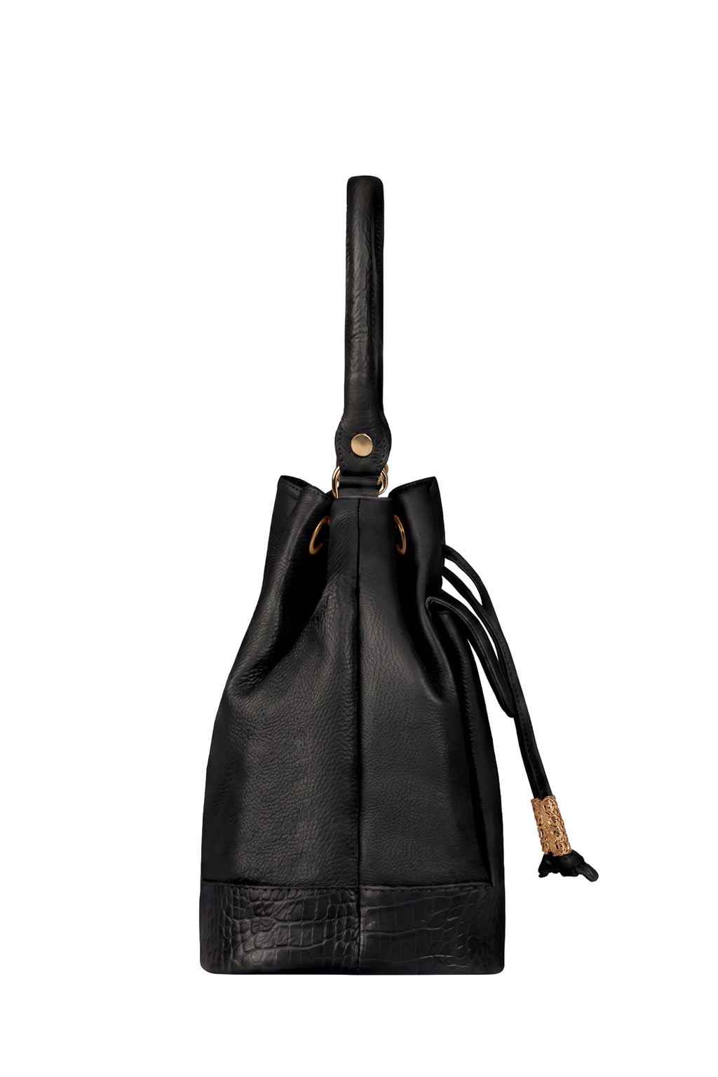 Bolsa saco em couro liso Natasha