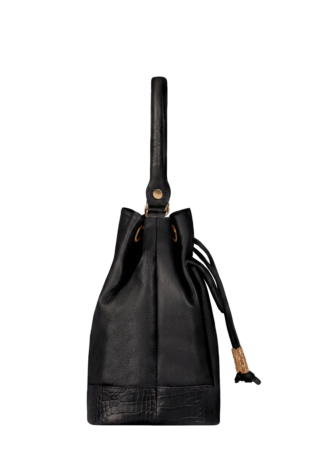 Bolsa saco em couro liso Natasha