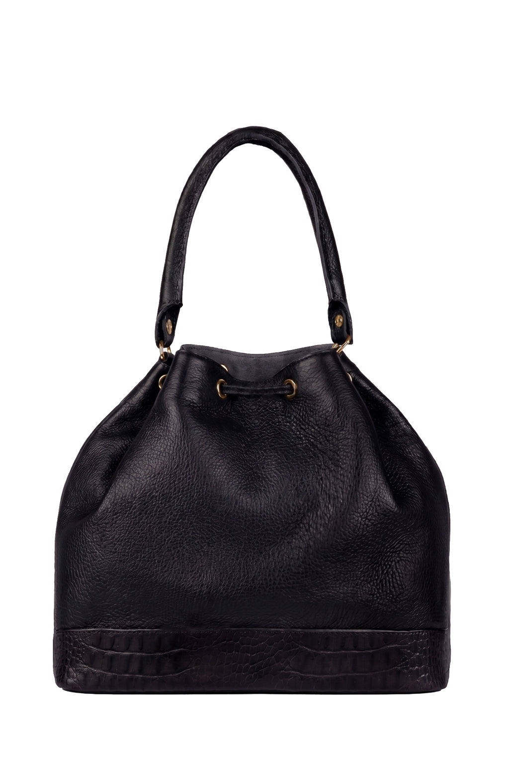 Bolsa saco em couro liso Natasha