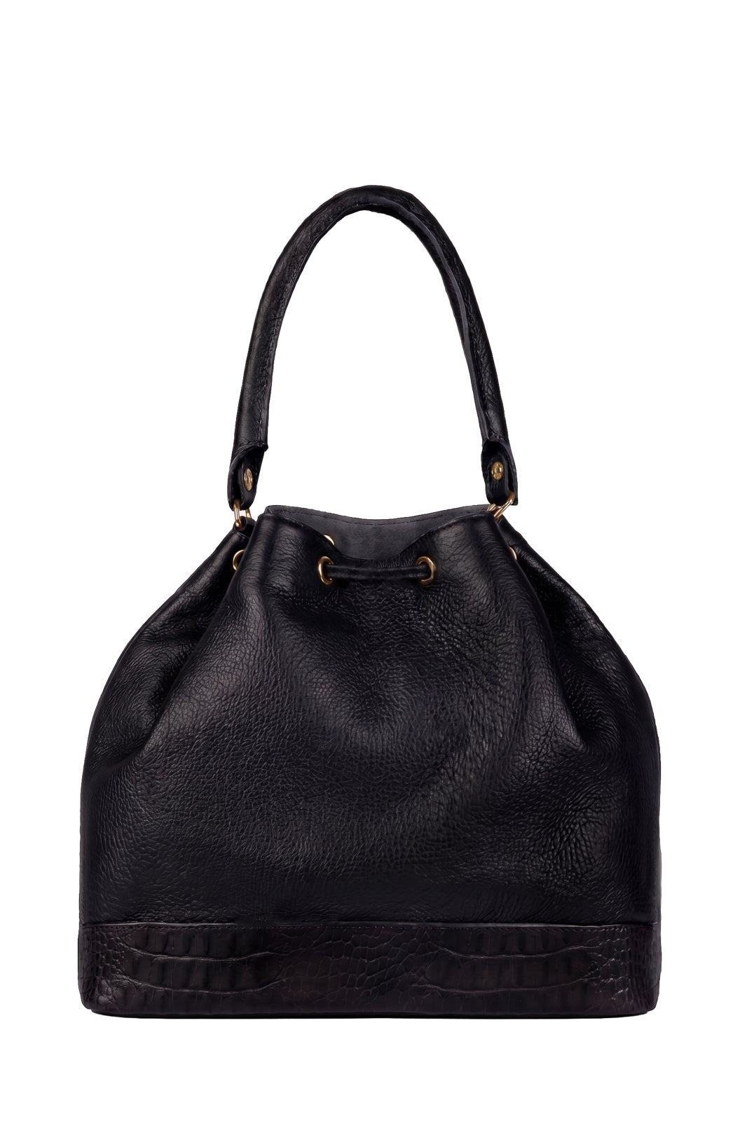 Bolsa saco em couro liso Natasha