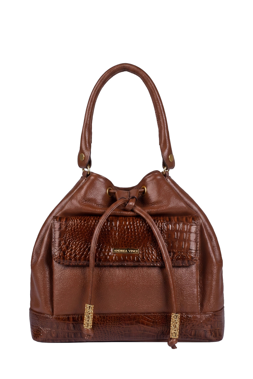 Bolsa saco em couro liso Natasha