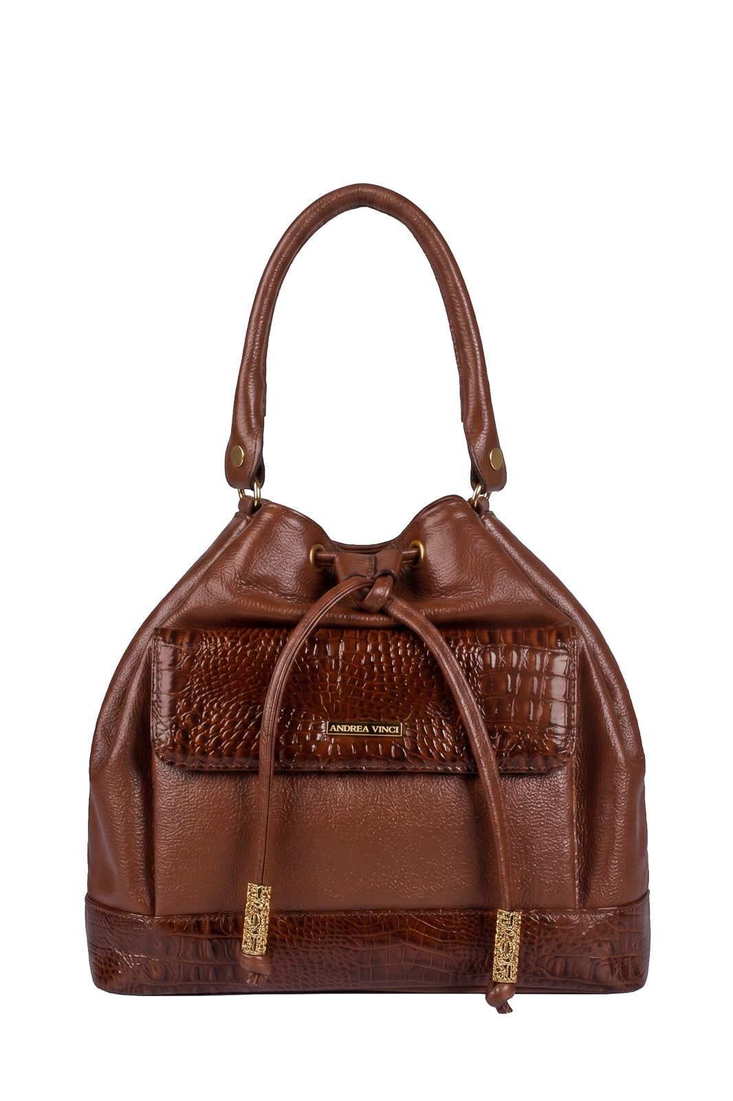 Bolsa saco em couro liso Natasha