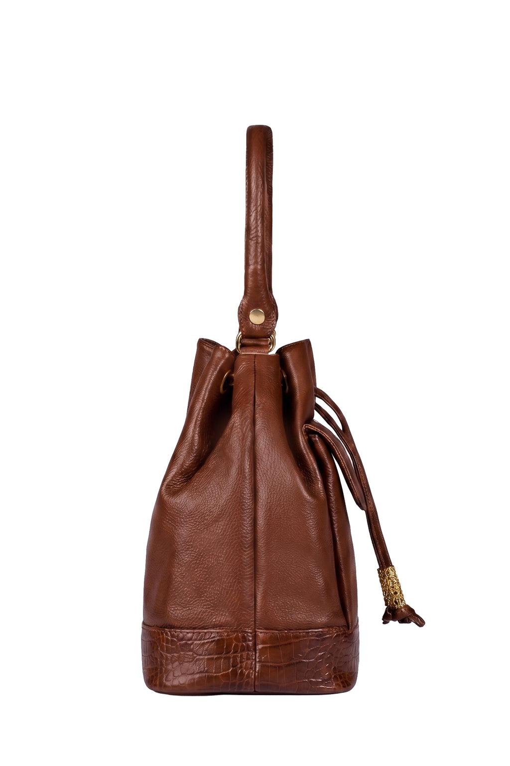 Bolsa saco em couro liso Natasha