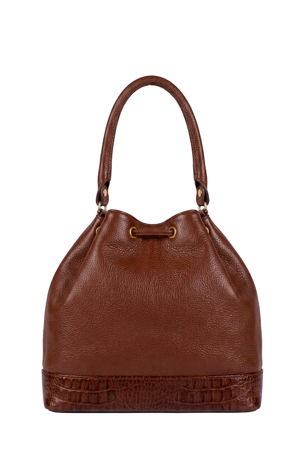 Bolsa saco em couro liso Natasha