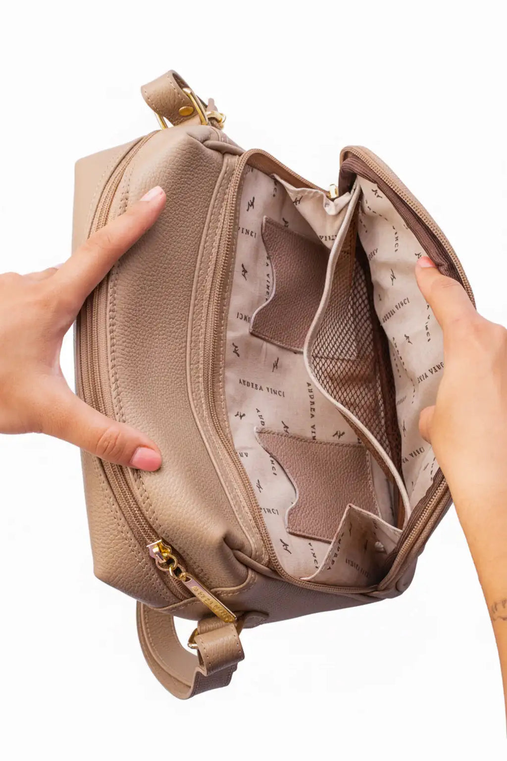 Bolsa de couro croco tiracolo com divisórias Rita - Enluaze