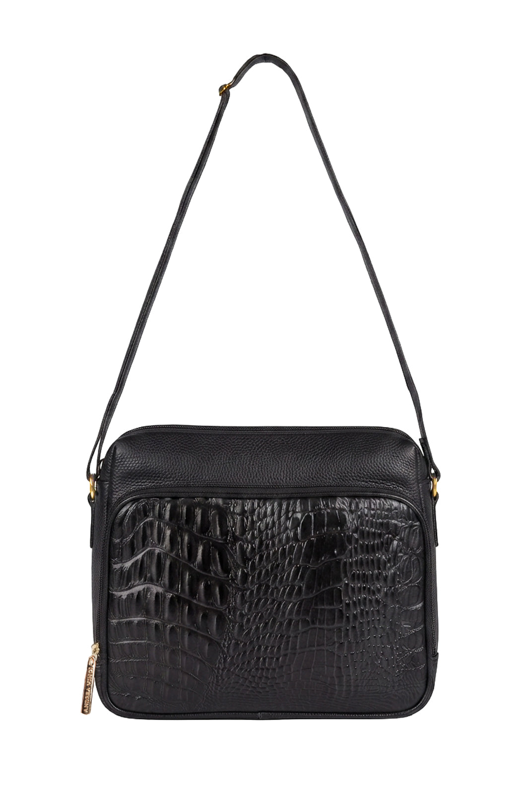 Bolsa de couro croco tiracolo com divisórias Rita