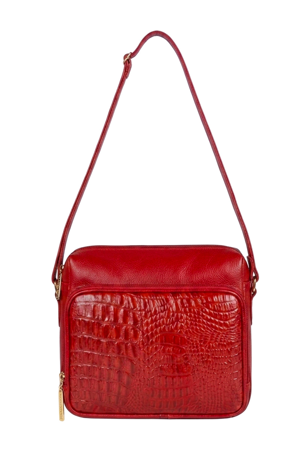Bolsa de couro croco tiracolo com divisórias Rita